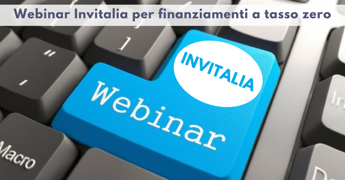 Webinar Invitalia per finanziamenti a tasso zero - Commercity Blog